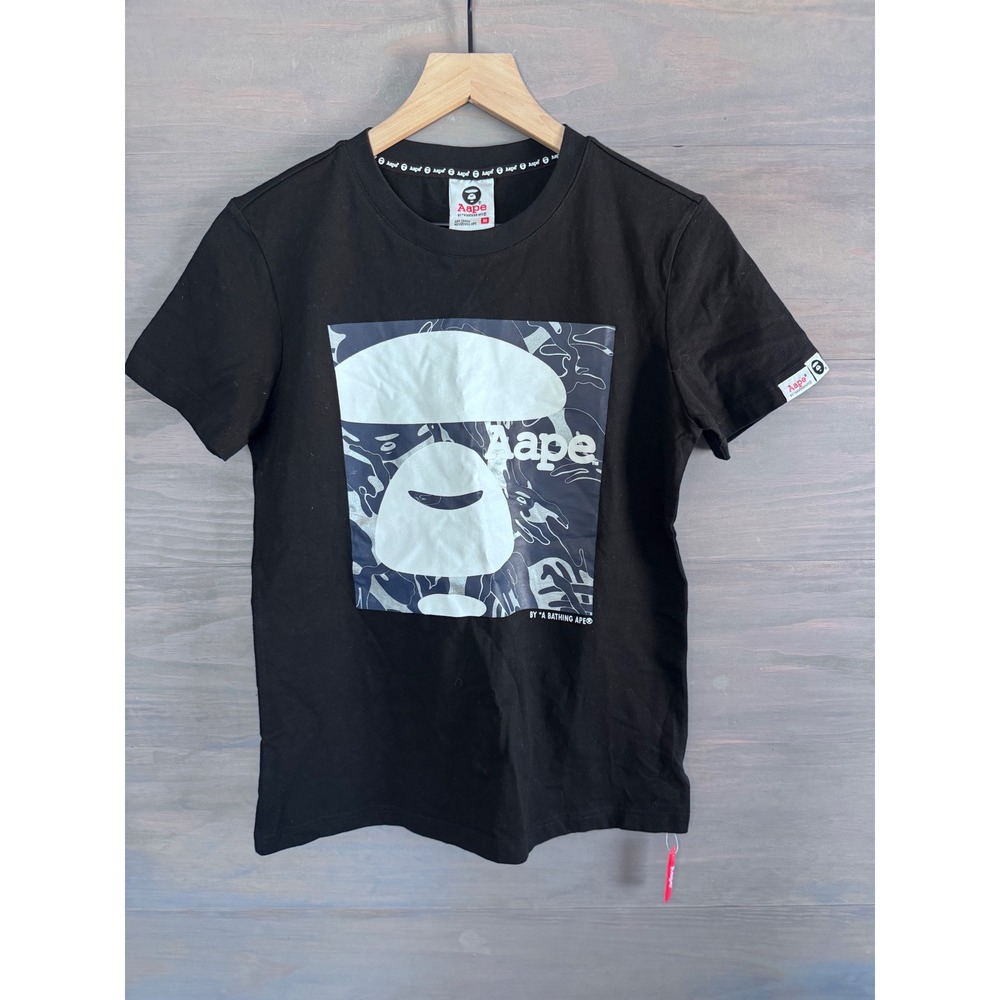 Aape By‎ a Bathing Ape Men's Camo Moon Face Streetwear Shirt Black Medium NWT
